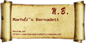 Marhás Bernadett névjegykártya